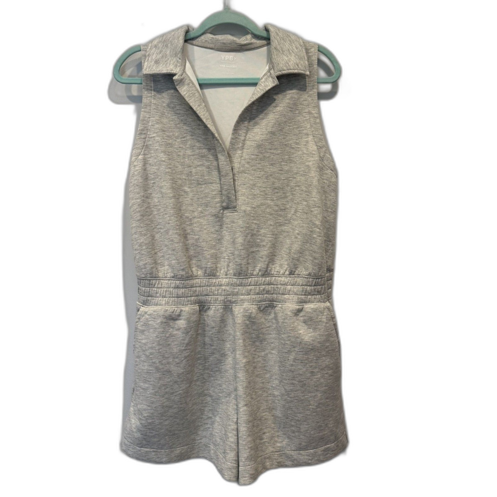 Abercrombie & Fitch YPB Romper neoKNIT Gray Sleeveless Preppy Tennis Women Large